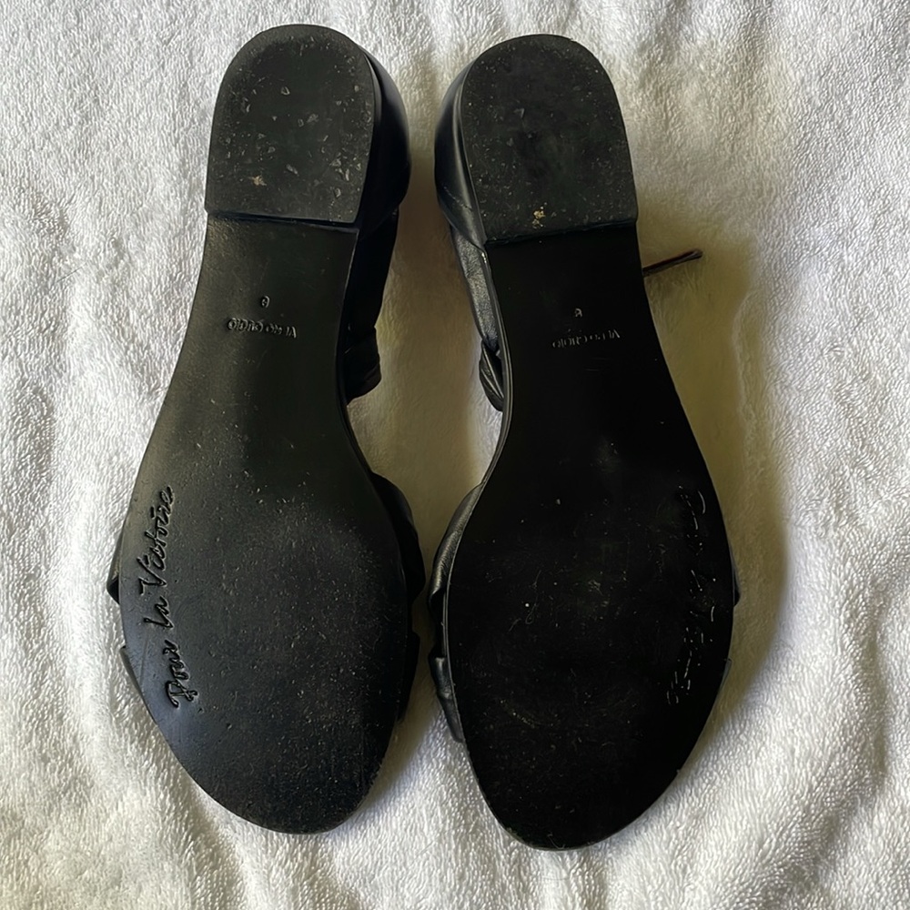 Vintage Pour La Victo’ire Women’s Sandals EUC Black Size 8 - Picture 2 of 7